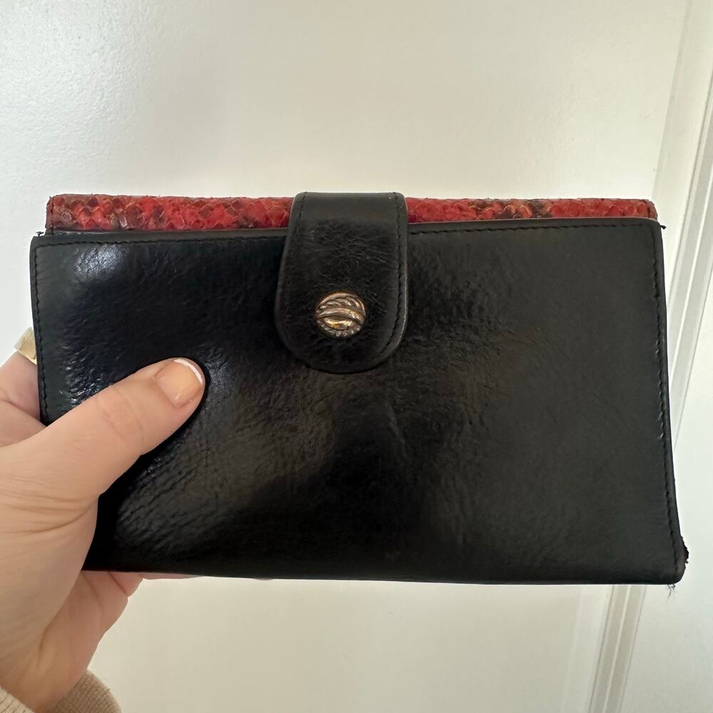 Brighton Vintage Red Snakeskin Python Embossed Le… - image 4